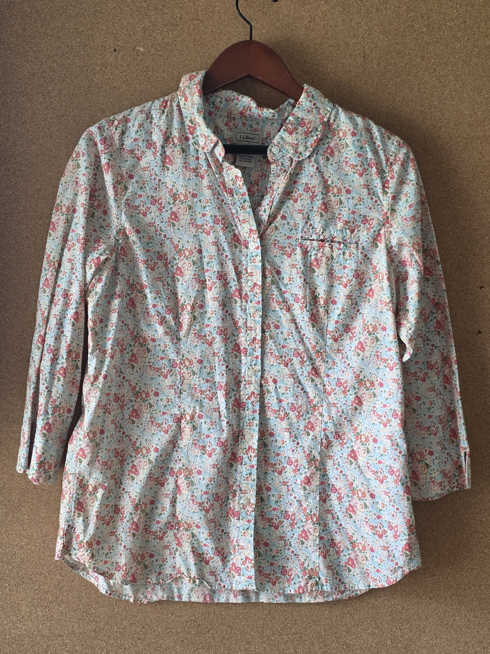 L.L.Bean Cotton Garden Floral Blouse M Regular Casual Spring Shirt